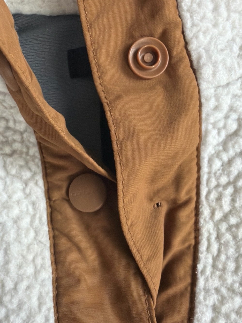Carhartt White Sherpa Pullover with Tan Trim - Picture 3 of 3